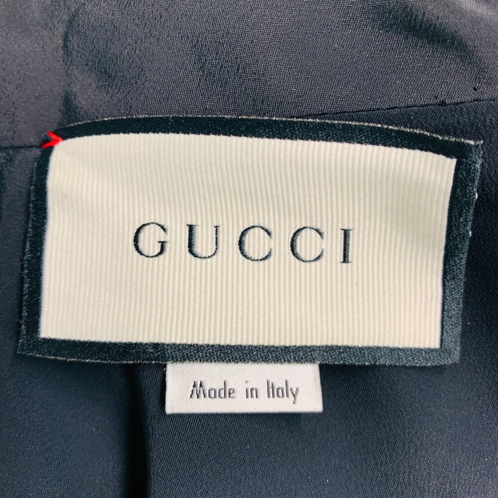 GUCCI Size XL Black Gold Viscose Blend Long Sleeve Cocktail Dress - Picture 8 of 10